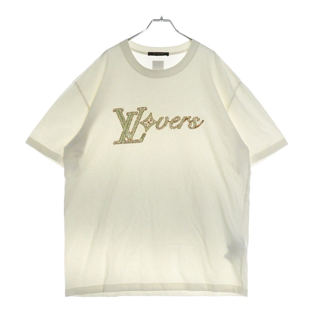 LOUIS VUITTON ルイヴィトン 24AW LVLovers ビジューロゴ装飾 半袖Tシャツ ホワイト RM242MM NPL HRY29W拍卖
