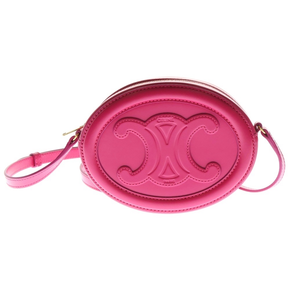 CELINE セリーヌ クロス ボディ オーバル パース ショルダーバッグ ピンク 10I703DPQ.25PP拍卖