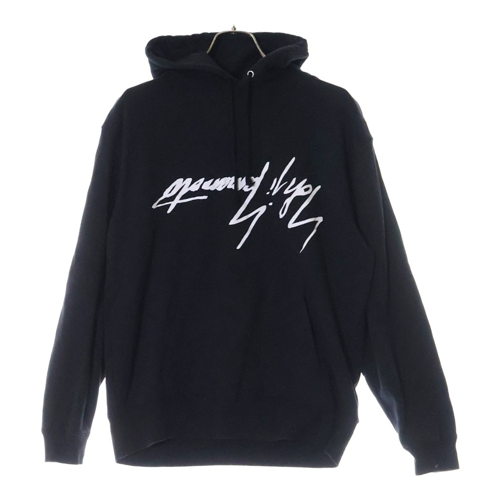 Ground Y グラウンドワイ 反転ロゴプリントパーカー コットンプルオーバーパーカー GA-T74-078 ブラック拍卖