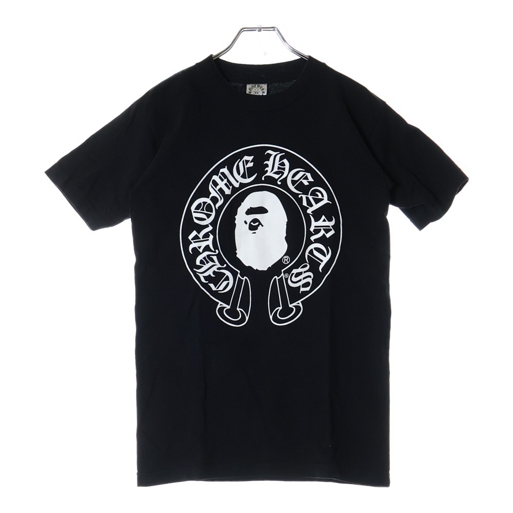CHROME HEARTS クロムハーツ OLD xA BATHING APE TEE オールド ×アベイジング エイプコラボ 半袖Tシャツ ブラック拍卖