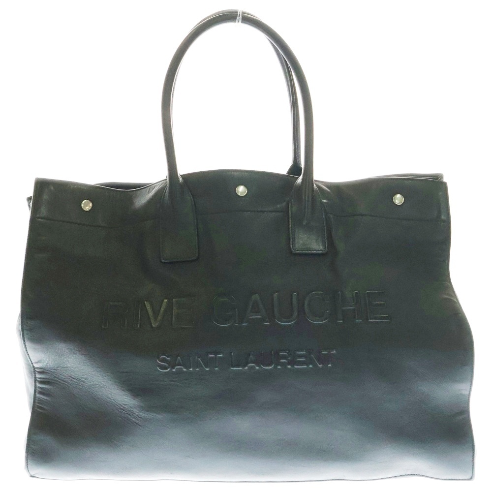 SAINT LAURENT PARIS サンローランパリ RIVE GAUCHE リヴゴーシュ トートバッグ ブラック レザー ハンドバッグ 587273拍卖