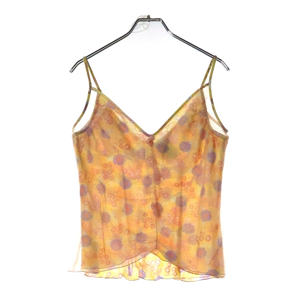 CHANEL シャネル 03SS ココマーク カメリア フラワープリント ノースリーブ キャミソール トップス イエロー レディース P21127W03151拍卖