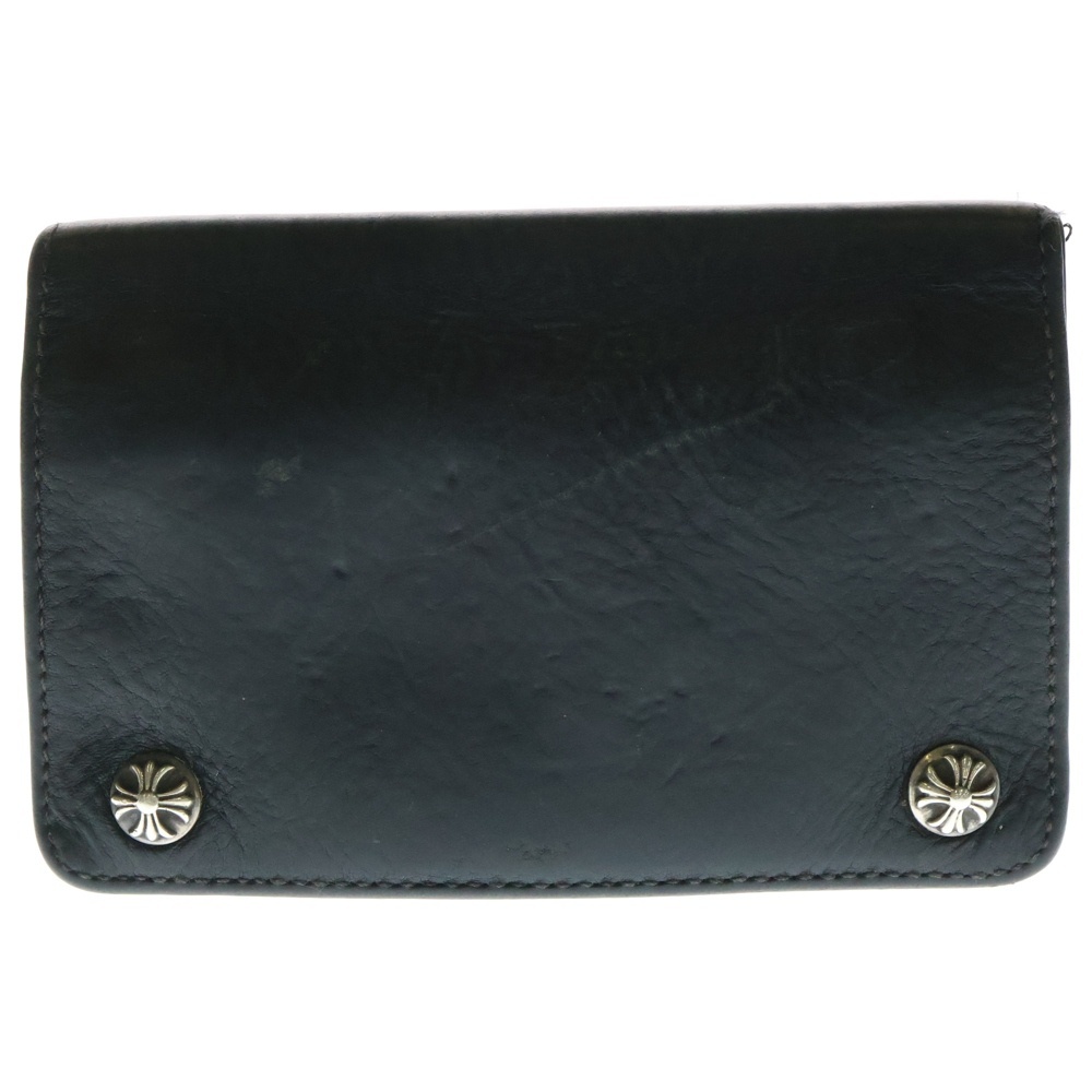 CHROME HEARTS クロムハーツ 2ZIP 2ジップ クロスボールボタンレザーウォレット 財布 ブラック BCA363拍卖