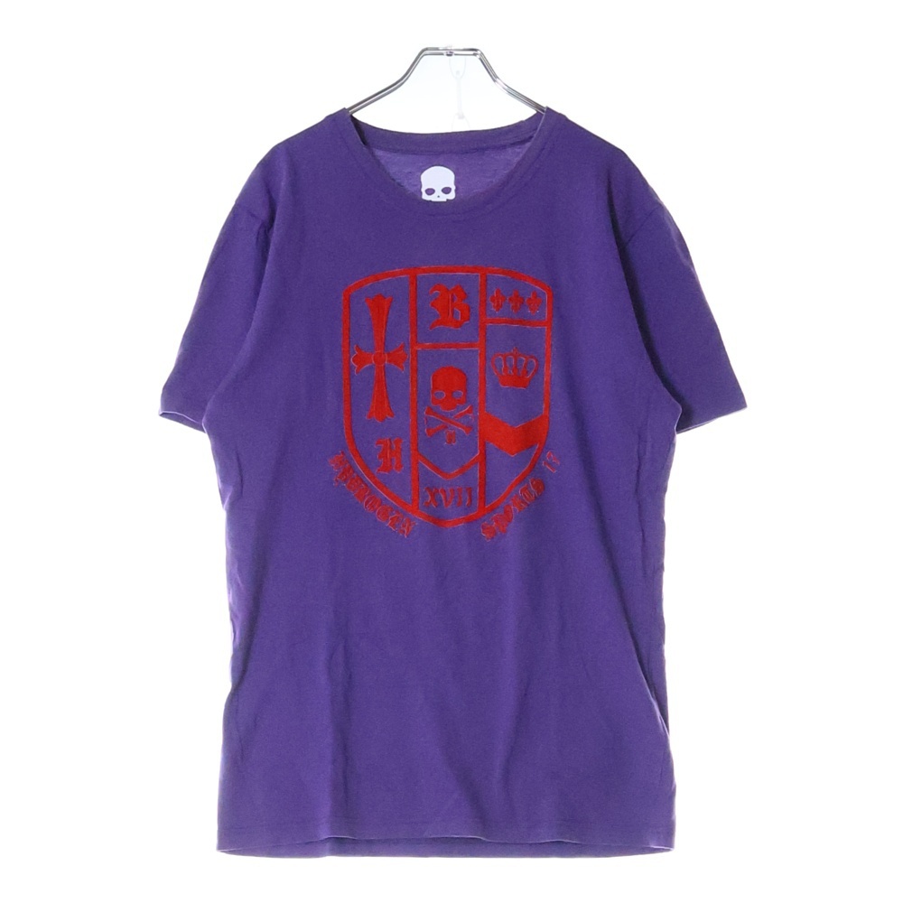 HYDROGEN SPORTS WEAR ハイドロゲンスポーツウエア Skull Felt Logo T-Shirts スカルフェルトロゴTシャツ パープル拍卖