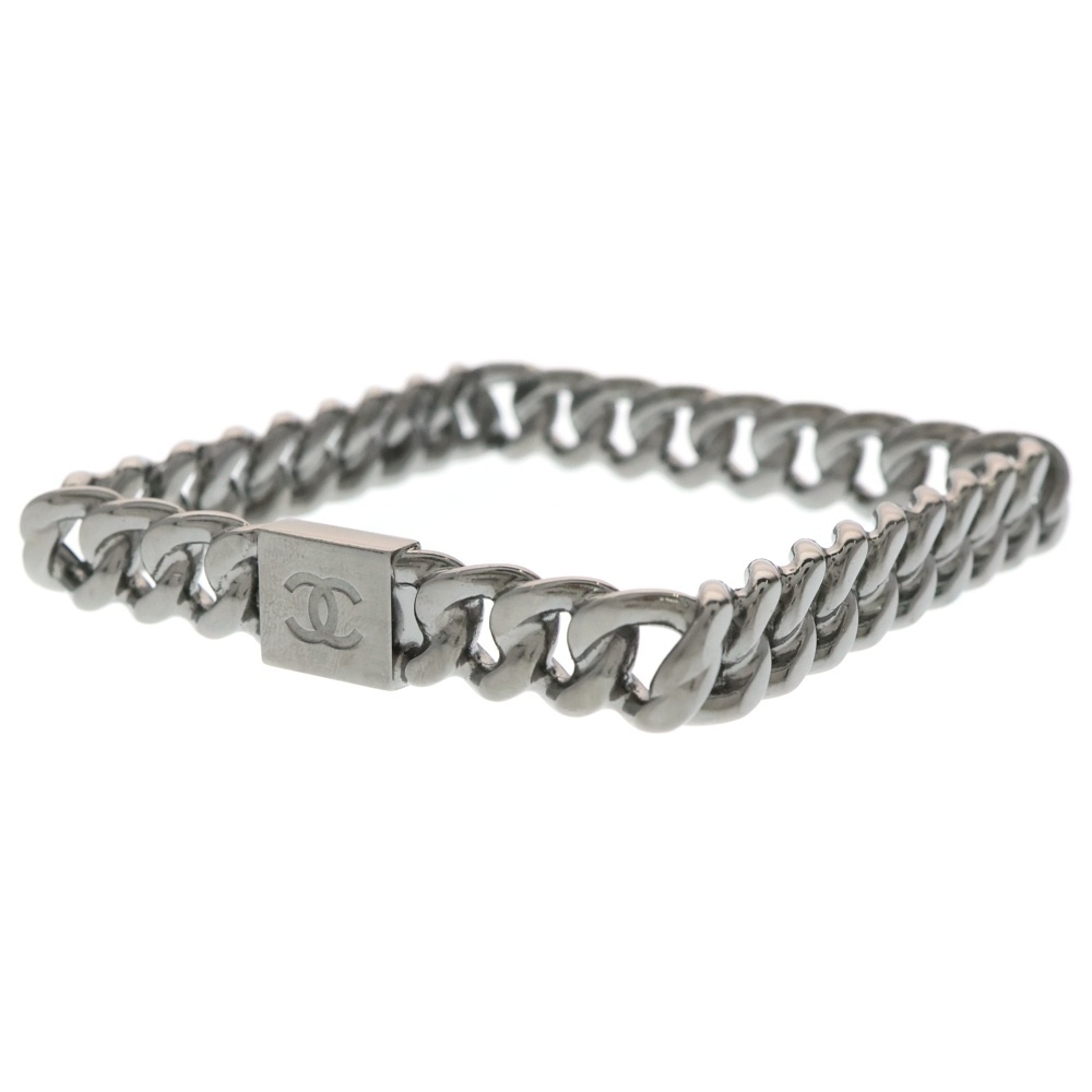 CHANEL シャネル ココマーク チェーンリンク スクエアバングル ブレスレット B15 P シルバー拍卖
