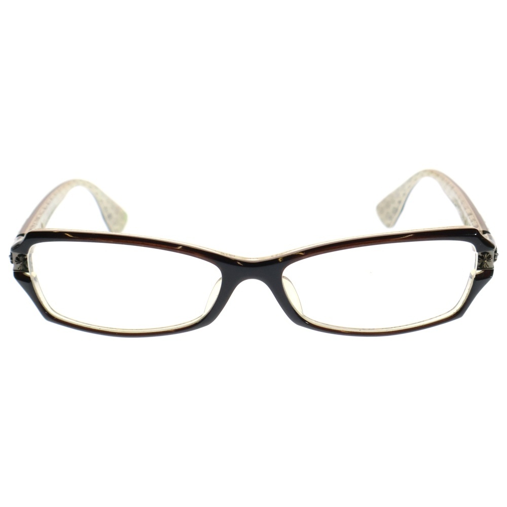 CHROME HEARTS クロムハーツ DUTCH RUDDER CHクロステンプル オーバルサングラス 眼鏡 アイウェア ブラウン×ホワイト拍卖