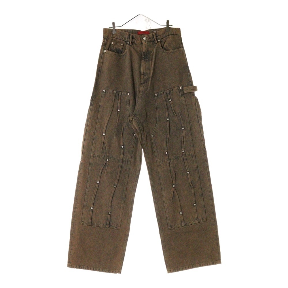 KUSIKOHC クシコック 24AW WORKWEAR MULTI RIVET DENIM ワークウェアマルチリベットデニムパンツ ブラウン KUF4MT12BP-TE427拍卖