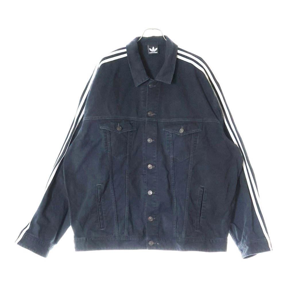 BALENCIAGA バレンシアガ 23SS ×adidas クラッシュ加工 サイドライン デニムジャケット 724775 TNW54拍卖