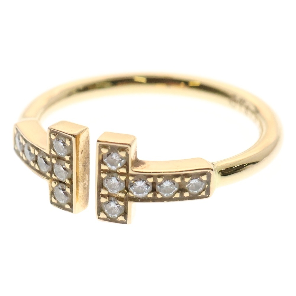 TIFFANY&Co ティファニー Tワイヤー ダイヤ リング 指輪 ゴールド AU750YG 2.4g拍卖