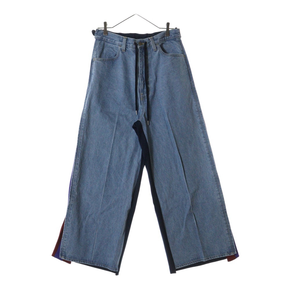 FACETASM ファセッタズム 23SS JERSEY MERGING DENIM PANTS ジャージー マージング ドローコード デニムパンツ インディゴ MKS-PT-M10拍卖