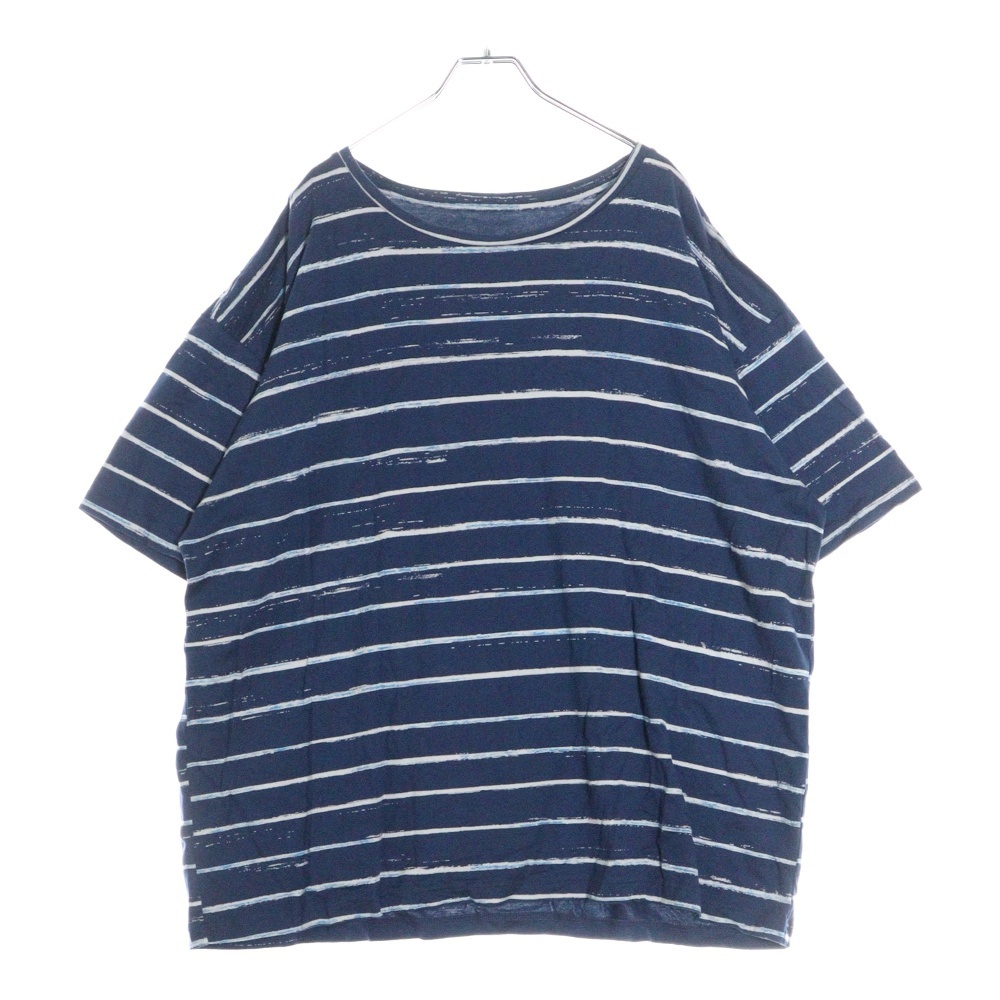 Porter Classic ポータークラシック ボーダー柄 ラウンドネック半袖Tシャツ カットソー ブルー拍卖