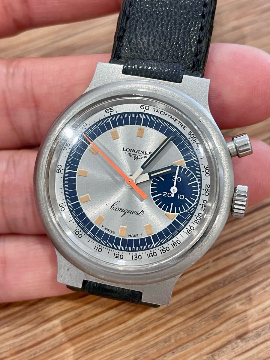 希少 LONGINES Conquest 1972 Munich Olympic Chronograph valjoux236 コンクエスト ワンプッシュ クロノグラフ ミュンヘンオリンピック拍卖