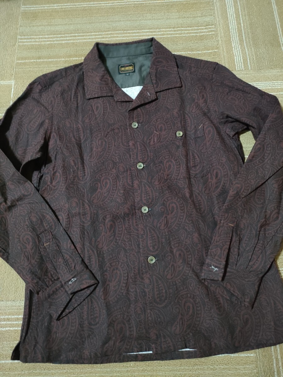 サイズ:2 未使用品 LOST CONTROL ロストコントロール ペイズリーシャツ ウッドボタン 総柄 開襟シヤツ拍卖