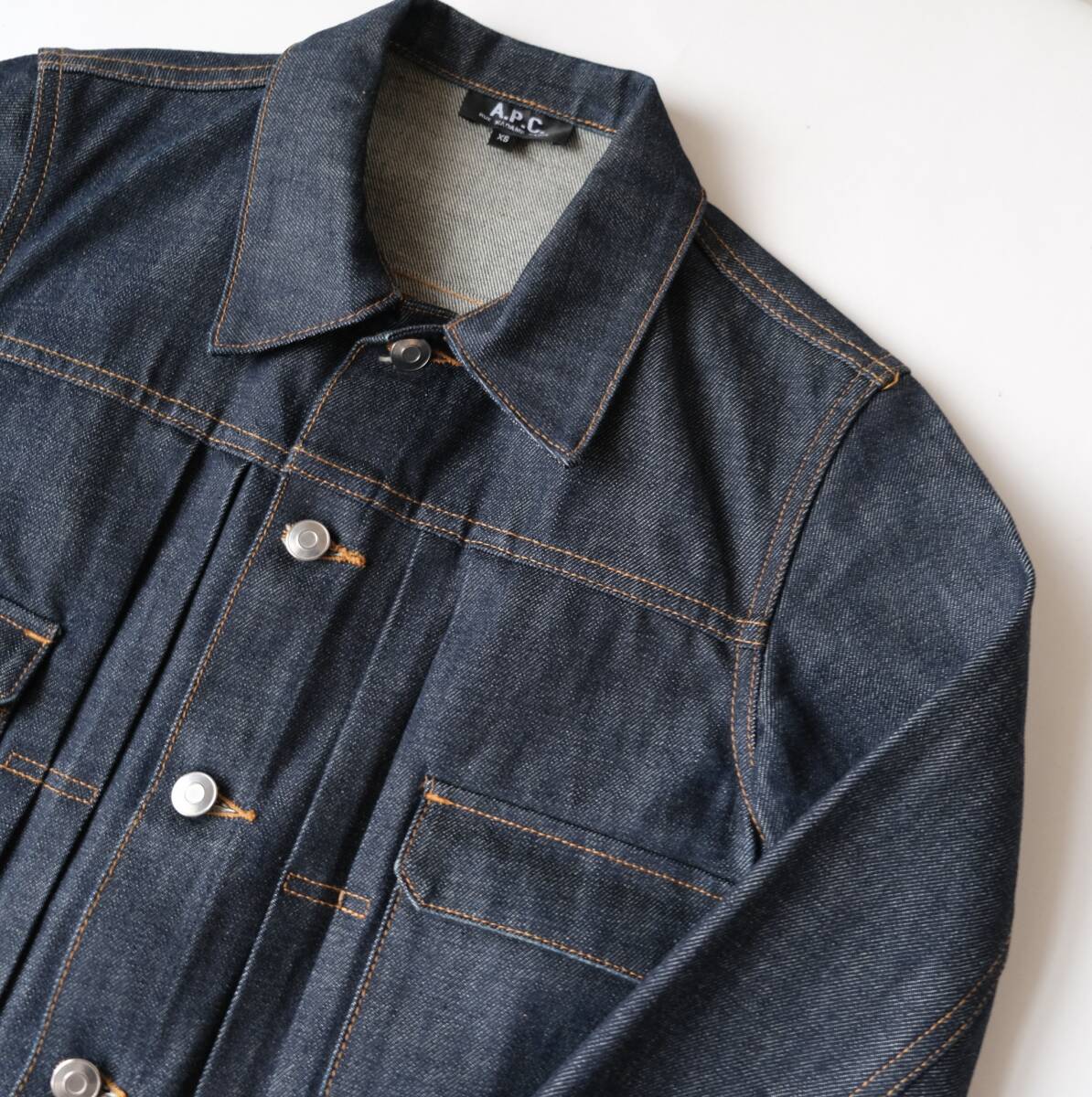 美品【 APC 】アーペーセー マカオ製 2nd デニムジャケット / XS / インディゴ 濃紺 / ジージャン Gジャン セカンド拍卖