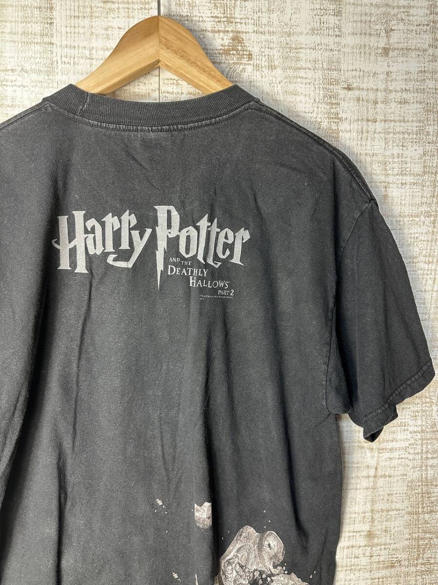 ☆US古着 Harry Potter ハリーポッター ハリポタ プリントTシャツ 両面プリント バトルホグワーツ ブラック黒【L】コットン ◆5103◆拍卖