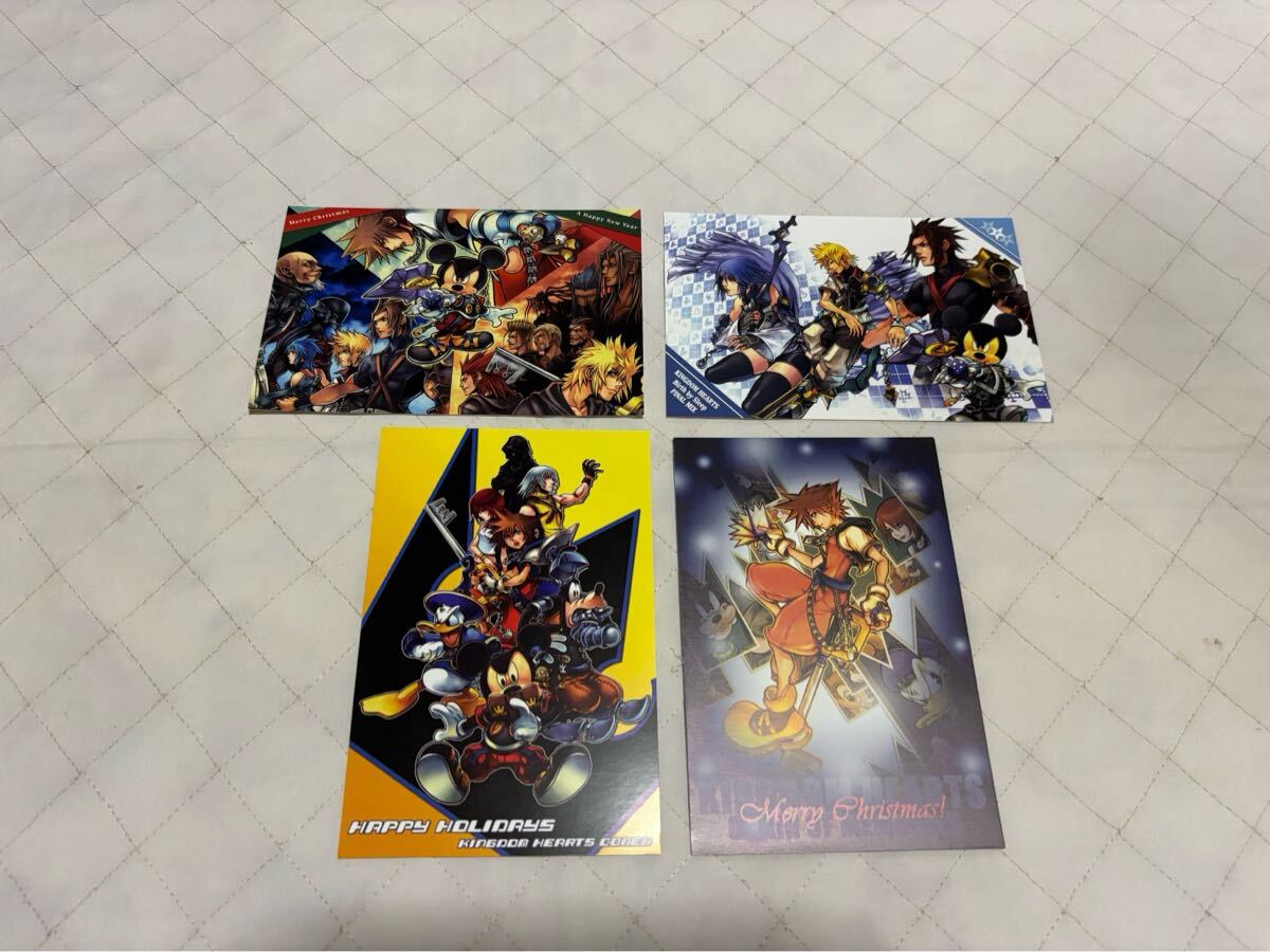 キングダムハーツ★ポストカード 4枚 ソラ リク カイリ ミッキー グーフィー ドナルド ロクサス 13機関 クリスマスカード拍卖
