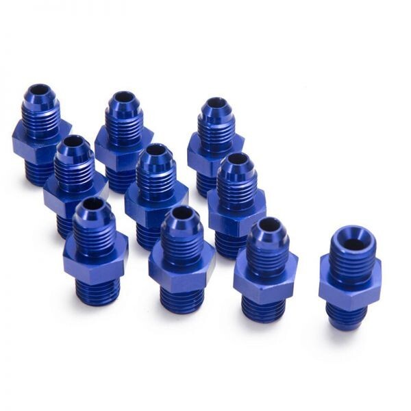 ホースサイズ 変換 アダプター AN4 オス - M12*1.5 オス ブルー 汎用 フィッティング オイルクーラー 水温センサー 燃料 :17 C1 Q拍卖