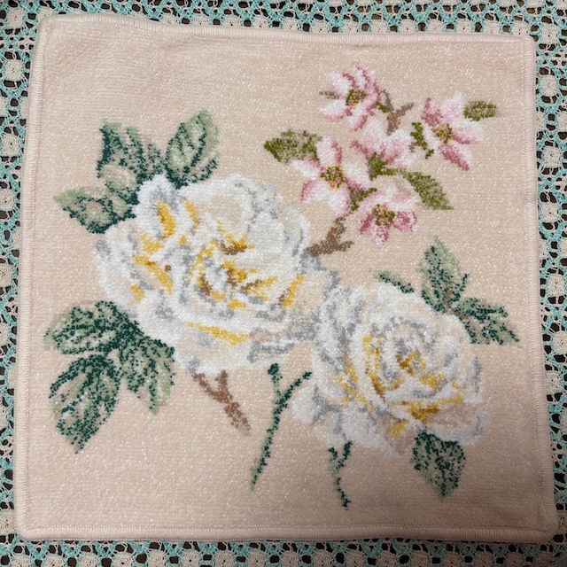 ♪新品 フェイラー FEILER タオルハンカチ Vanilla Rose バニラローズ シュニール織拍卖