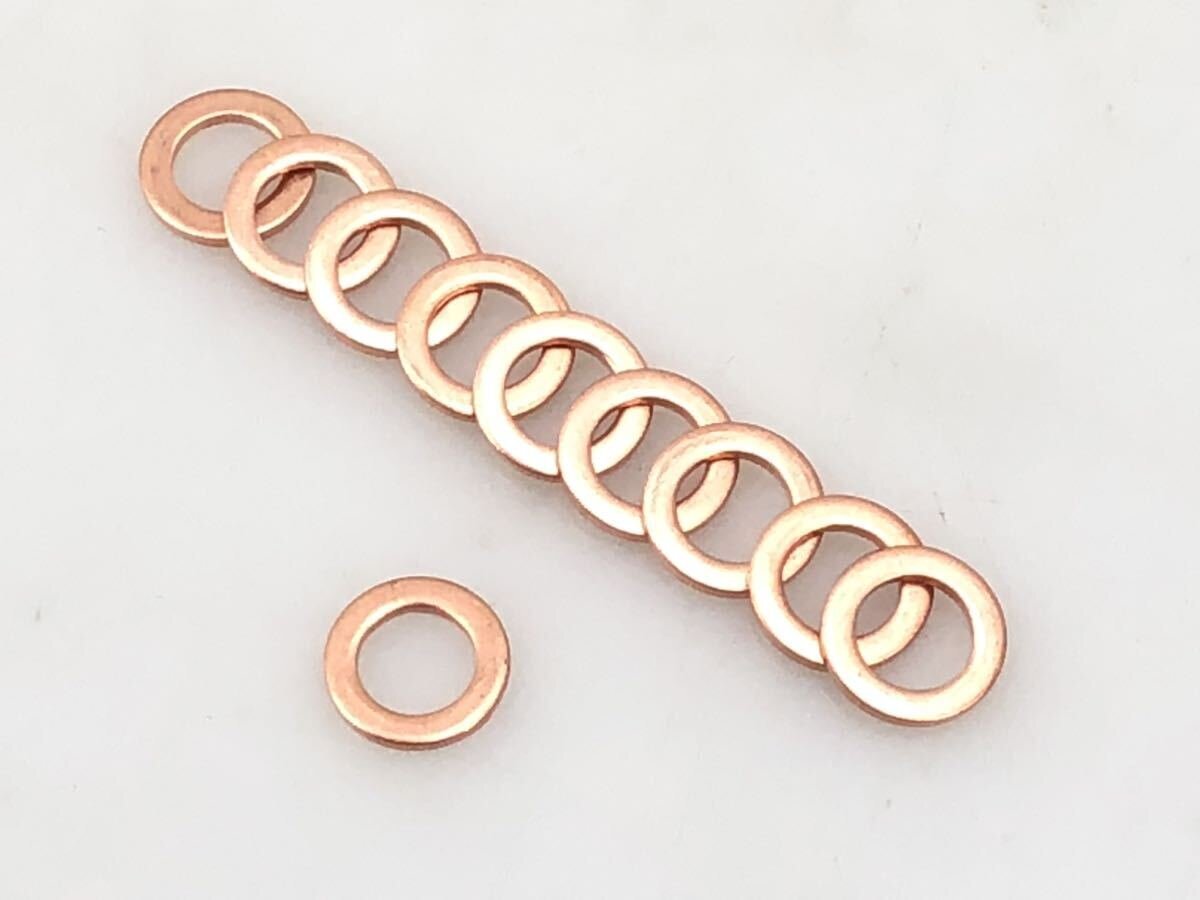 銅ワッシャー 10枚セット M6 ドレン パッキン ガスケット 銅ワッシャー10枚 ワッシャー 銅 10枚 外径10mm 内径6mm 厚み1mm 送料込み拍卖