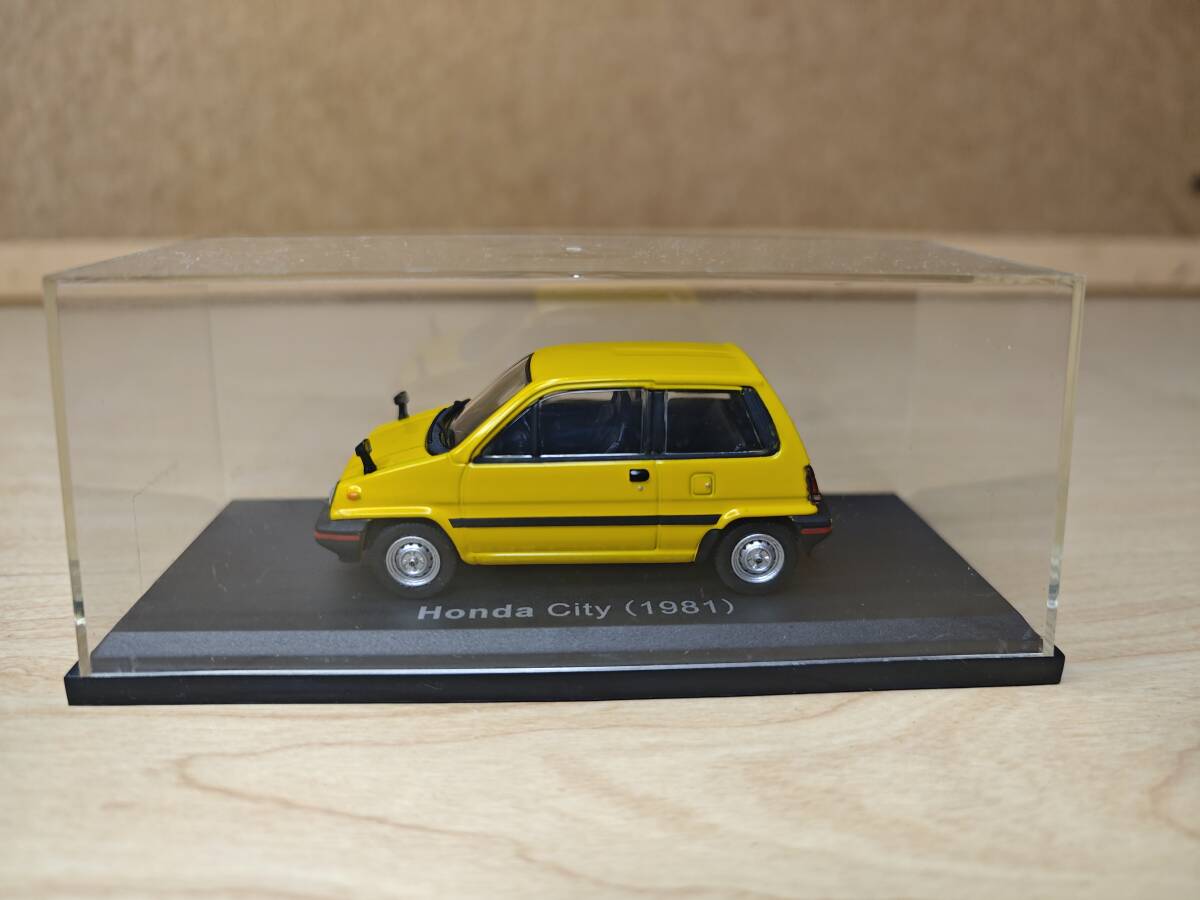 国産名車コレクション 1/43 ホンダ シティ 1981 黄色 HONDA CITY アシェット 旧車 クラシックカー ミニカー R01拍卖