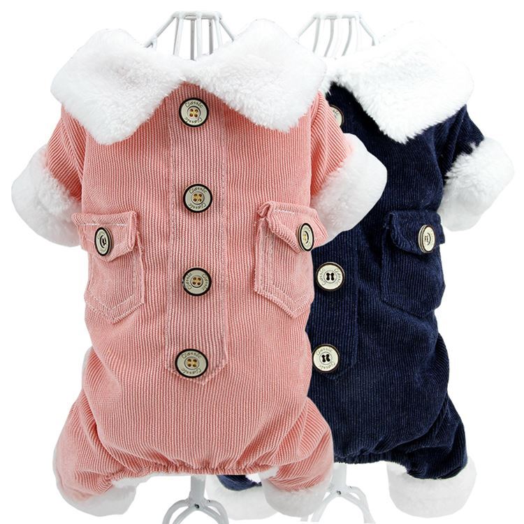 犬服 四足 前開き 中綿入り 防寒つなぎ ふわふわ裏地起毛 秋冬用 あたたかい ドッグウェア 小型犬 中型犬 ワンちゃん服 コスチューム 冬物拍卖