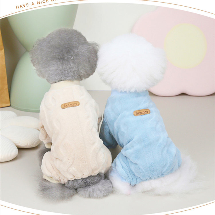 犬の服 もこもこ フリースジャケット 秋冬用 加絨 厚手 防寒 ワンちゃん服 ペット服 ドッグウェア 柔らかく暖かい拍卖