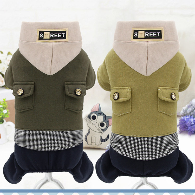 犬の服 四足前開き ロンパース カバーオール つなぎ コスチューム 秋冬 防寒 ペット服 ドッグウェア 小型犬 中型犬 おしゃれ ペットグッズ拍卖