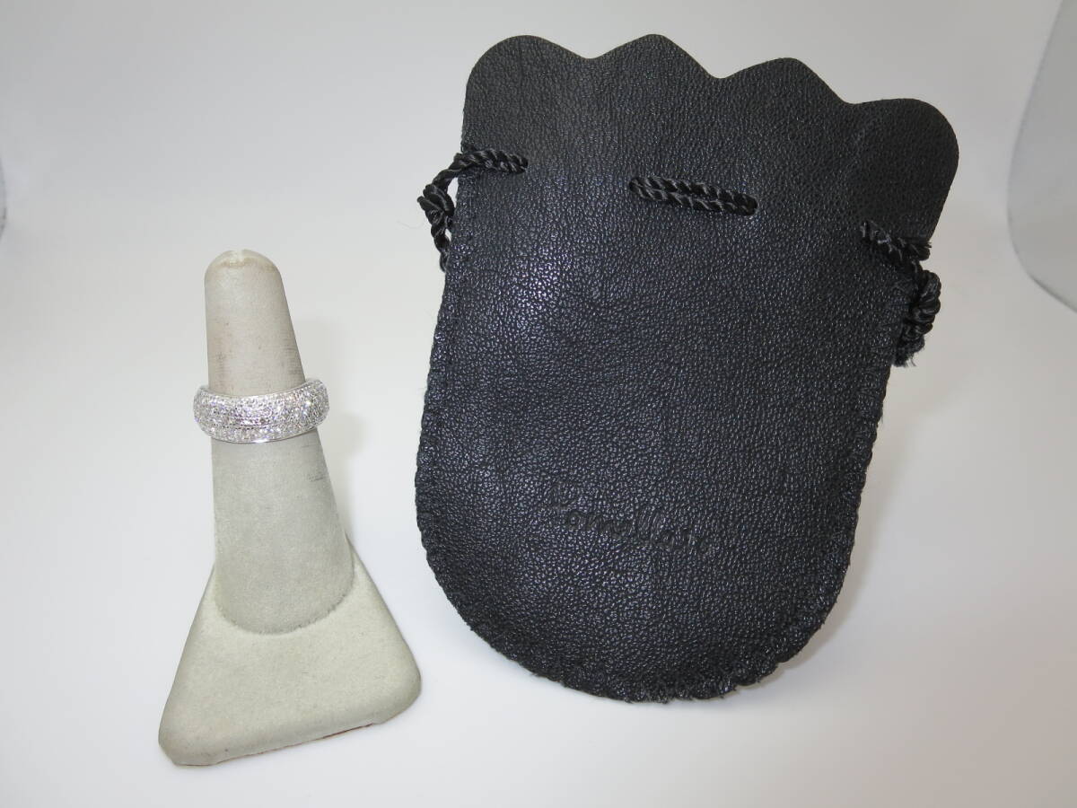 ☆ ポメラート ドゥーナ 750(K18WG) ダイヤ パヴェ 約8㎜前後位 約13~14号位 約12.5g位 メーカー仕上済 中古 リング ☆251K拍卖