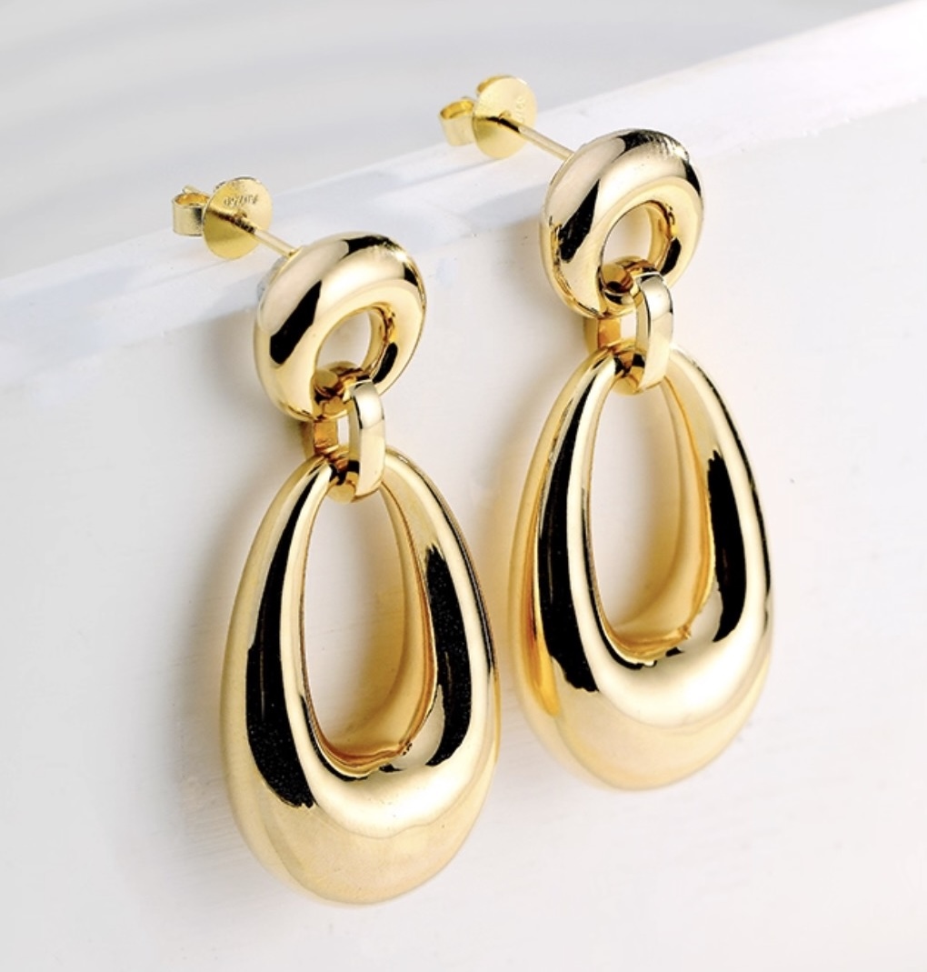 K18YG ドロップピアス 2way オーバル ラウンド チャーム ペンダントトップ ぷっくり 大ぶり 大きめ 18K イエローゴールド 卵型 丸い拍卖