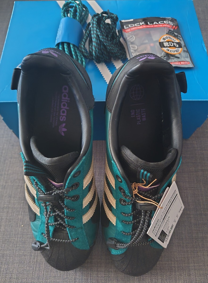 【美品】adidas SUPERSTAR アディダス スーパースター GW5919 28cm レガシーティール/コアブラック/アクティブパープル 匿名配送可拍卖
