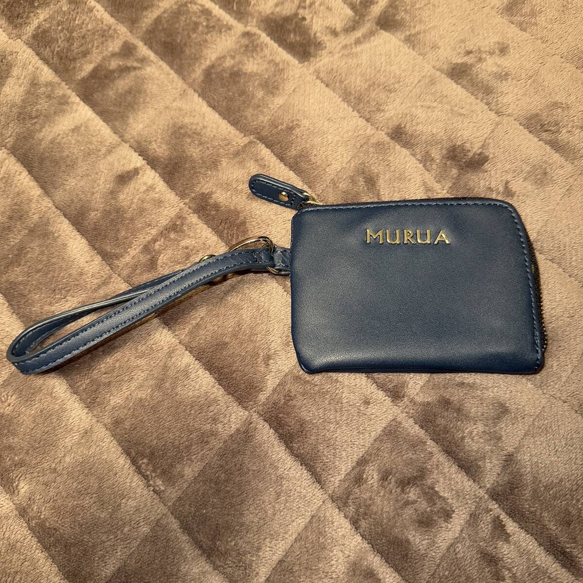 【美品】 MURUA ムルーア コインケース ネイビー パスケース 定期券 社員証 カードケース 小銭入れ拍卖