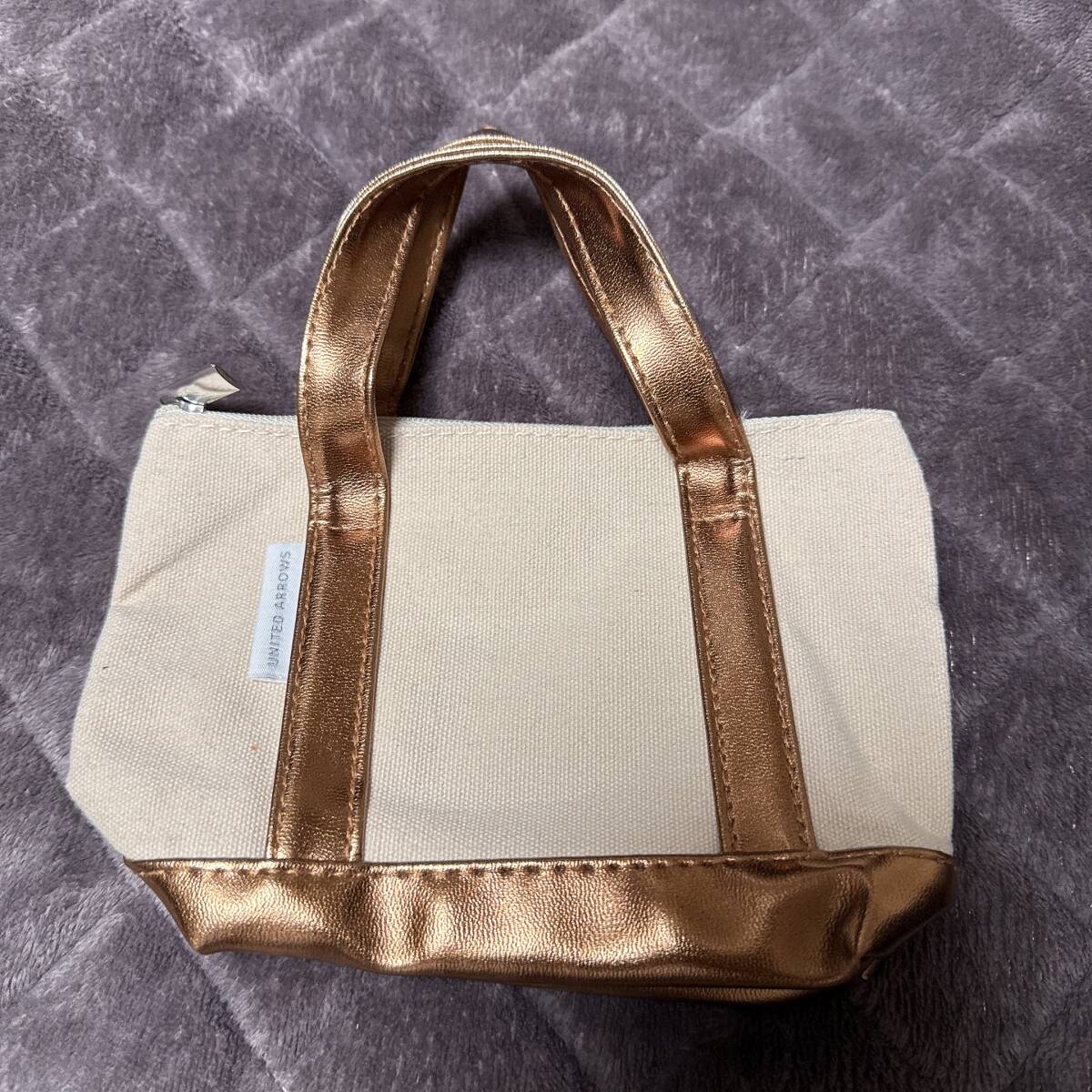 【未使用品】 UNITED ARROWS ユナイテッドアローズ ミニ トートバッグ キャンバス地 バッグインバッグ 小物入れ拍卖