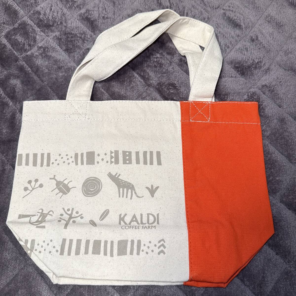 【未使用品】 KALDI カルディ オリジナル トートバッグ キャンバス地 ランチトート お弁当入れ レジャー お出かけ トラベル拍卖