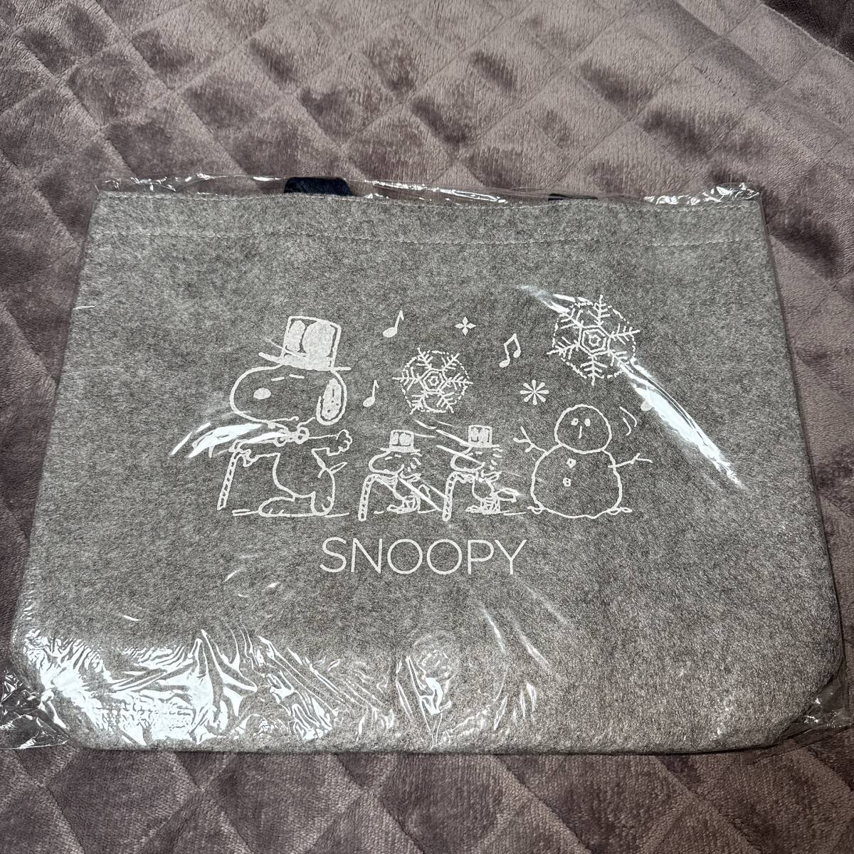【新品未開封品】 スヌーピー トートバッグ グレー フェルト地 お出かけ お買い物 ショッピング 旅行 トラベル拍卖
