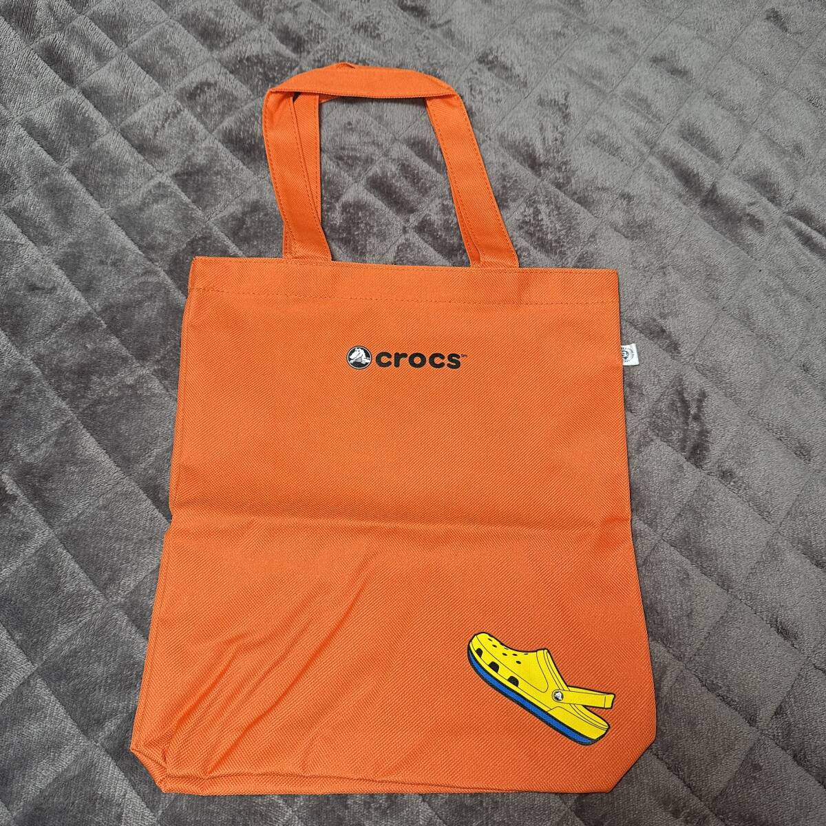 【未使用品】 crocs クロックス トートバッグ オレンジ お出かけ お買い物 ショッピング 旅行 トラベル サブバッグ サントリー拍卖