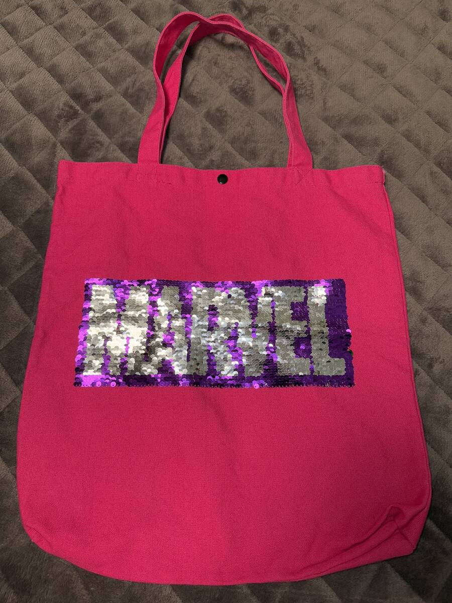 【極美品】 MARVEL マーベル トートバッグ ピンク スパンコール お出かけ お買い物 サブバッグ ショッピング 旅行拍卖