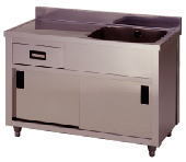 ★新品 ステンレスシンク 引出し付き一槽シンク水切 キャビネットシンク 1槽シンク 流し台 APOM1-750K 店舗 ●送料込拍卖