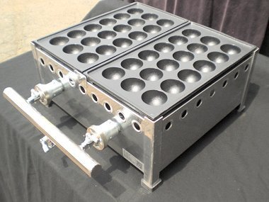 ★新品 屋台 業務用 たこ焼き器 ジャンボ47㎜ 18穴 2連 2口 2丁 イトキン フチ高 182SH 店舗 たこ焼き拍卖