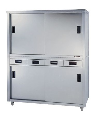 ★新品 食器棚 幅1200奥行900 厨房ステンレス食器戸棚 両面引出し両面引戸 ACSWO-1200L 店舗 収納庫 ●送料込拍卖