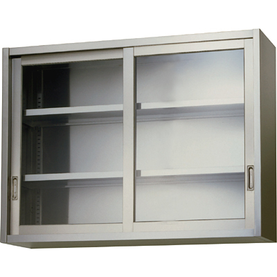 ★新品 幅600 ステンレス棚 ガラス引戸 吊戸棚 たな AS-600G-900 ●送料込拍卖