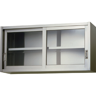 ★新品 幅750 ステンレス棚 ガラス引戸 吊戸棚 たな AS-750G-750 店舗 ●送料込拍卖