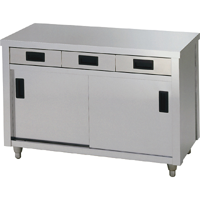 ★新品 幅750奥行450 引出引戸キャビネット 調理台 作業台 ACO-750K 店舗 業務用 厨房ステンレス台●送料込拍卖