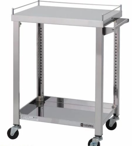 ★新品 幅900x450 厨房 ワゴン台 2段 3方コボレ止め付 キャスター台 3GWG2-900K 店舗 作業台●送料込拍卖