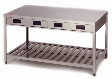 ★新品 作業台 厨房 ステンレス台 両面引出し付作業台 調理台 LTWO-1500 幅1500x900 店舗 ●送料込拍卖