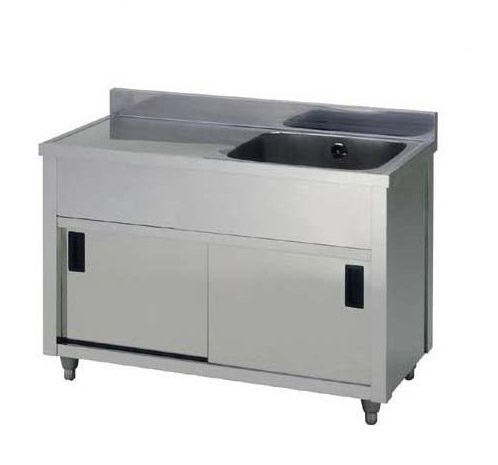 ★新品 ステンレスシンク 一槽キャビネットシンク 1槽シンク APM1-1200H 店舗 水切りシンク 流し台●送料込拍卖