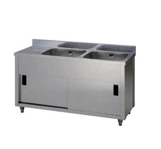 ★新品 ステンレスシンク 二槽シンク 水切キャビネットシンク 2槽シンク APM2-1200H 店舗 水切りシンク ●送料込拍卖