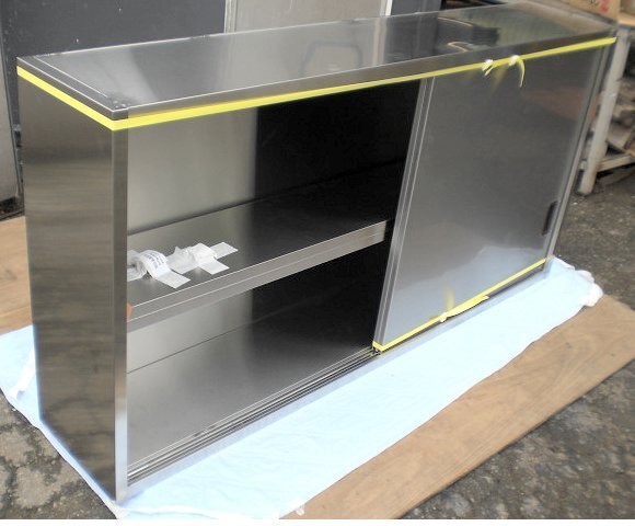 ★新品 幅1800 厨房 ステンレス棚 吊戸棚 引戸棚 たな AS-1800-900 店舗 収納庫 ●送料込拍卖