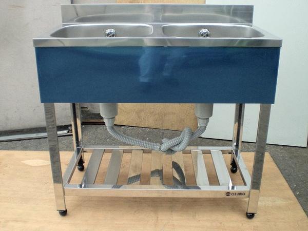 ★新品 ステンレスシンク 幅900 厨房 2槽シンク 二槽シンク 流し台 KP2-900 店舗●送料込拍卖