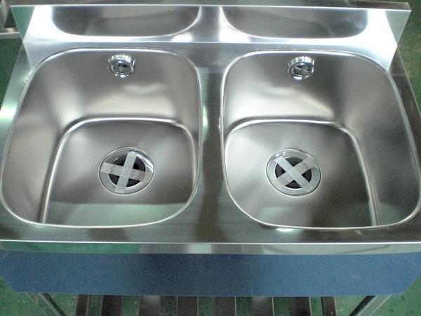 ★新品 幅750x450 厨房 業務用 ステンレスシンク 2槽シンク 二槽シンク 流し台 KP2-750 店舗 ●送料込拍卖