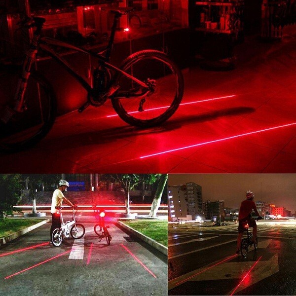 【新品】 自転車 テールランプ LED レーザー 後方灯 (赤) レッド拍卖